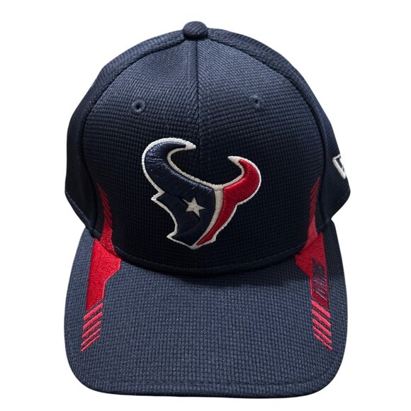 Houston Texans New Era 39Thirty Stretch Fit Baseball Cap Navy Red Authentic NFL - Picture 1 of 7